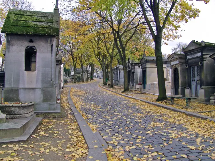The Père Lachaise Cemetery in the 20th arrondissement of Paris