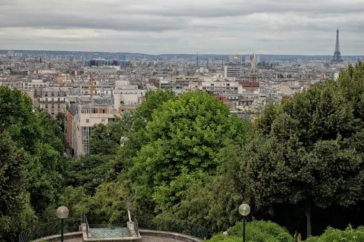 The view of Paris from the Parc de Belleville 