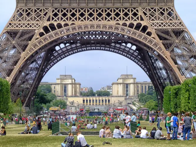 The Eiffel Tower in summer time