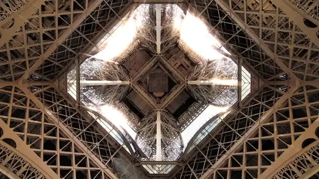 The view from underneath the Eiffel Tower, one of my favourite places for photographs