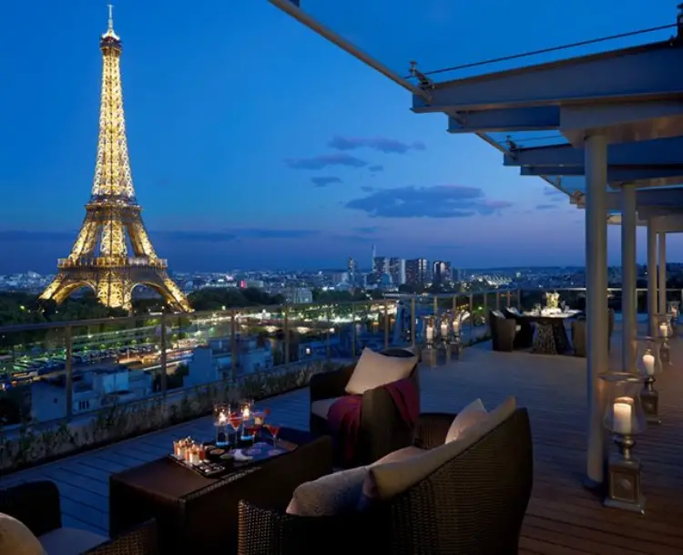View of the Eiffel Tower from the Shangri-La Hotel Paris