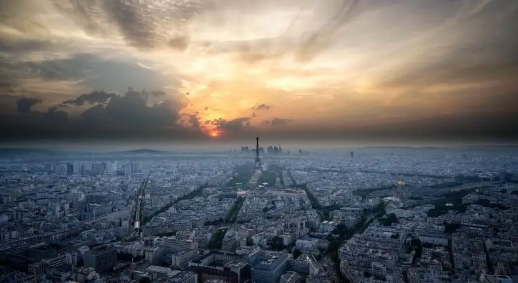 The view from Le Ciel de Paris, which is the highest restaurant with Eiffel Tower views