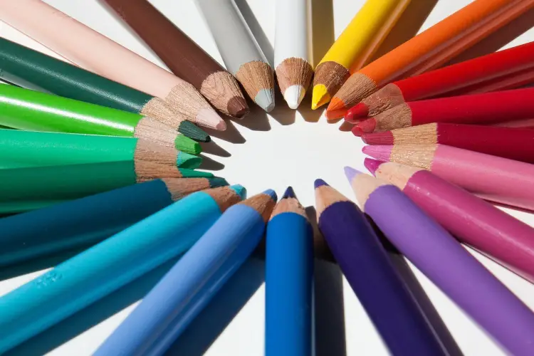 Pencil crayons, a Canadian term for coloured pencils