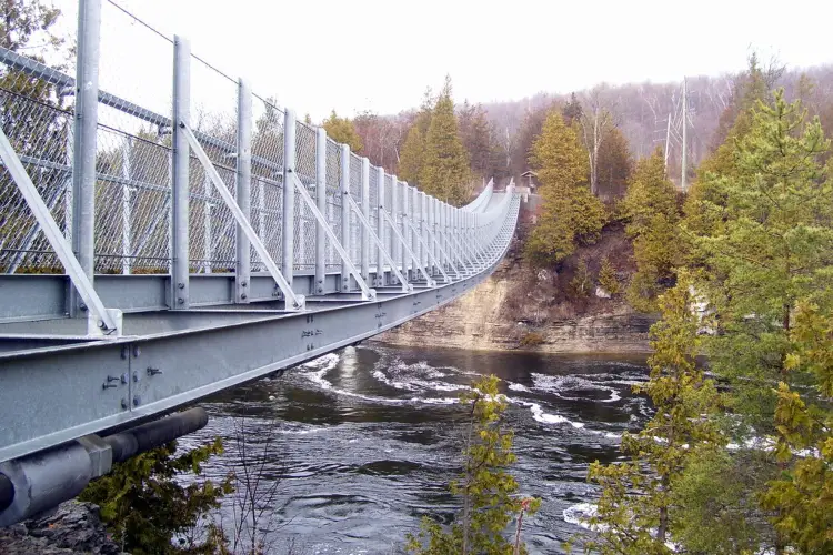 Ranney Gorge Suspension Bridge, the most well-known attraction in Northumberland County