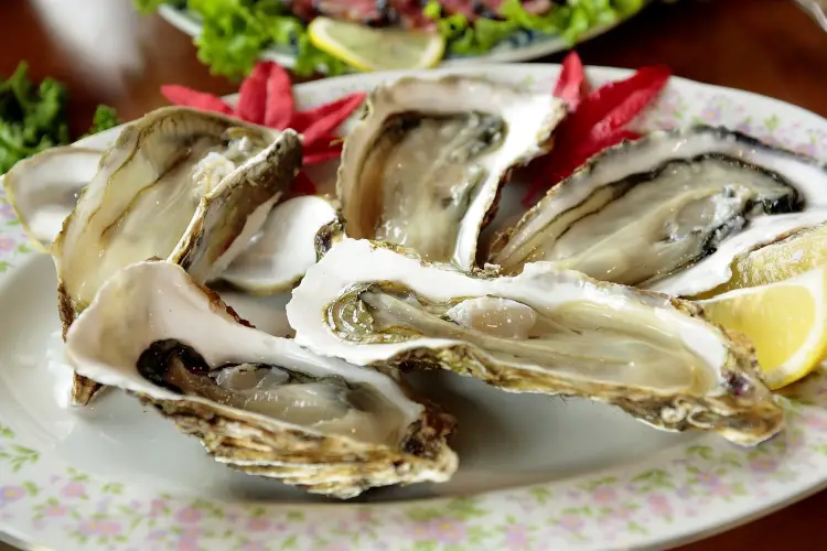 Oysters, which are served on the half-shell, are popular in the restaurants of Paris