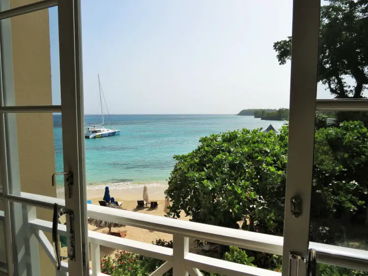 The view from our room at Sandals Royal Plantation which is next door to Sandals Ochi)
