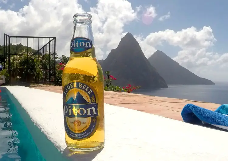 There's nothing better to do in St. Lucia than enjoying a Piton beer