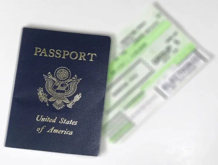 Passport and plane ticket, items which should be at the top of your packing list for Jamaica