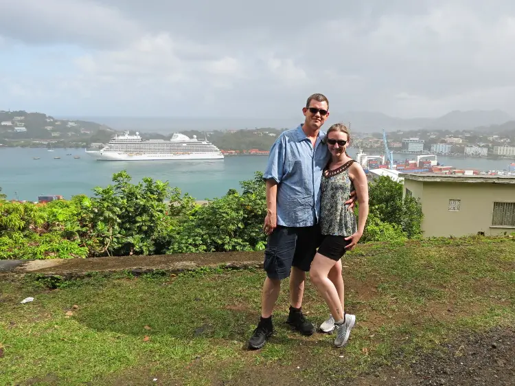 My hubby and I at the lookout point near Castries. We stopped here on our Island Expo Tour with Real St Lucia Tours