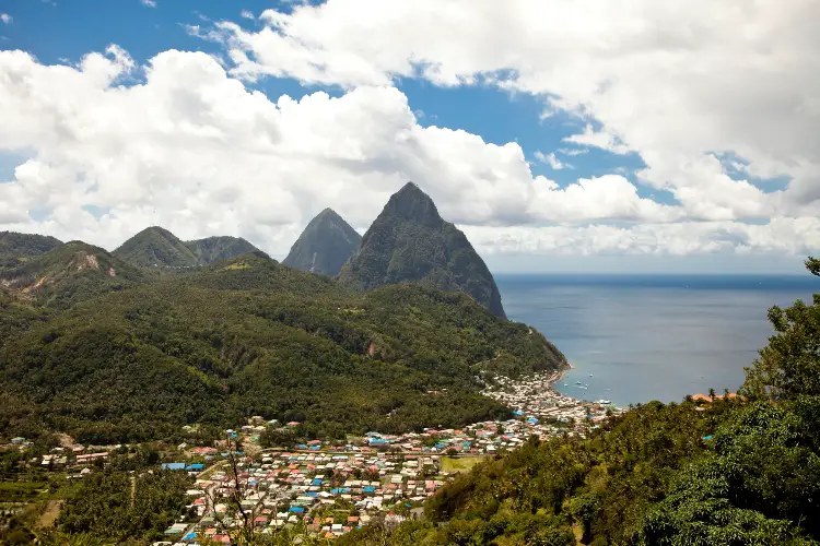 The view of Soufriere and the Pitons from one of the lookout points we stopped at on our Island Expo Tour with Real St Lucia Tours - tour review