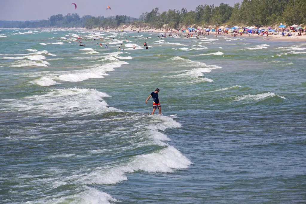 Lake surfing at Sandbanks in Prince Edward County, one of the best Ontario wine regions