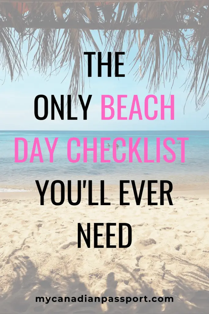 Beach Day Packing Checklist pin