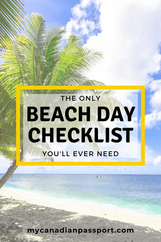 Beach Day Packing Checklist pin