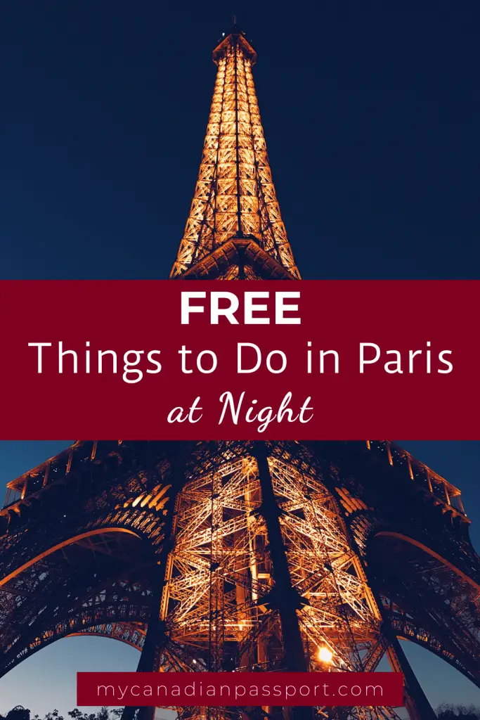 Free Things to Do in Paris at Night pin