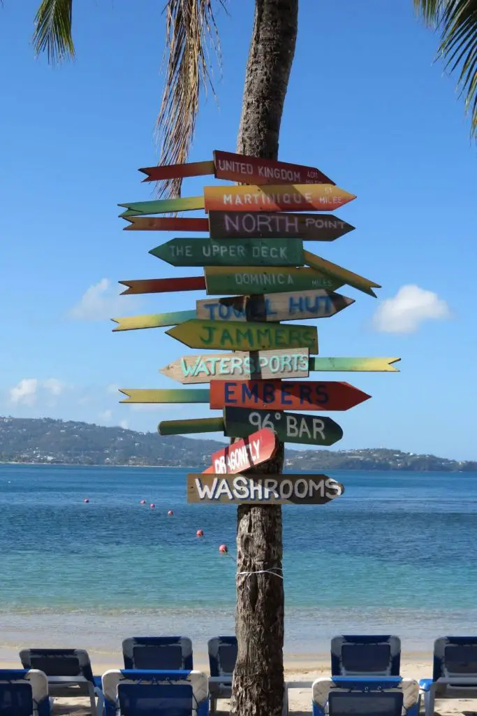 windjammer landing review st lucia resort signpost