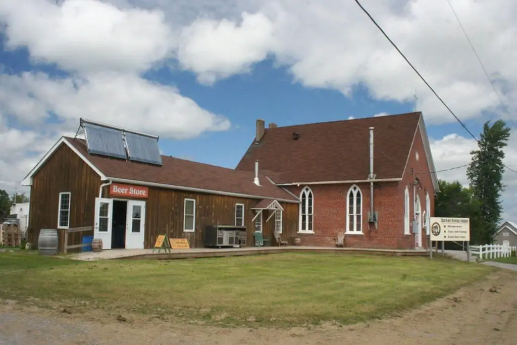 The exterior of Church-Key Brewery in the Bay of Quinte