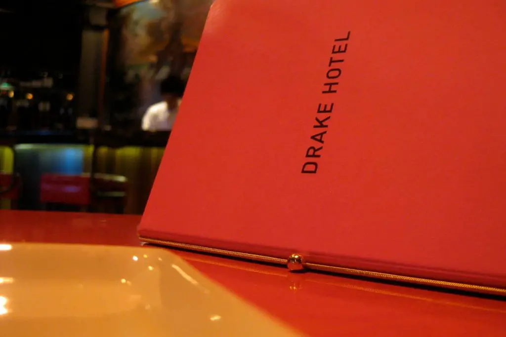 Menu at The Drake by A. Charlotte Riley on Flickr