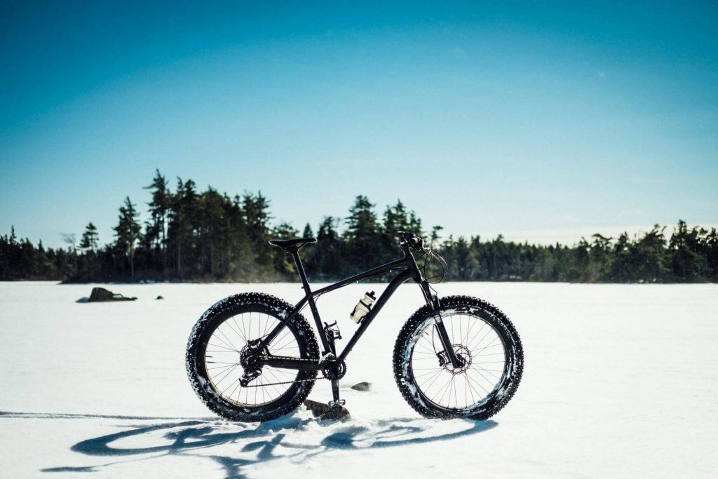 a fat bike in Ontario during the winter