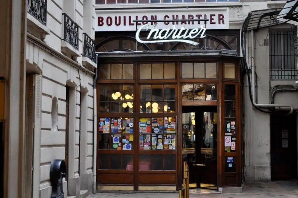 The exterior of Bouillon Chartier, one of the best places to eat escargots in Paris