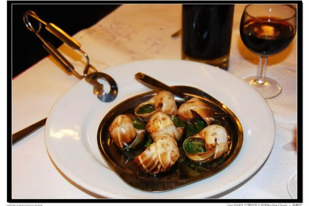 Escargots at Bouillon Chartier, one of the best places to eat escargots in Paris