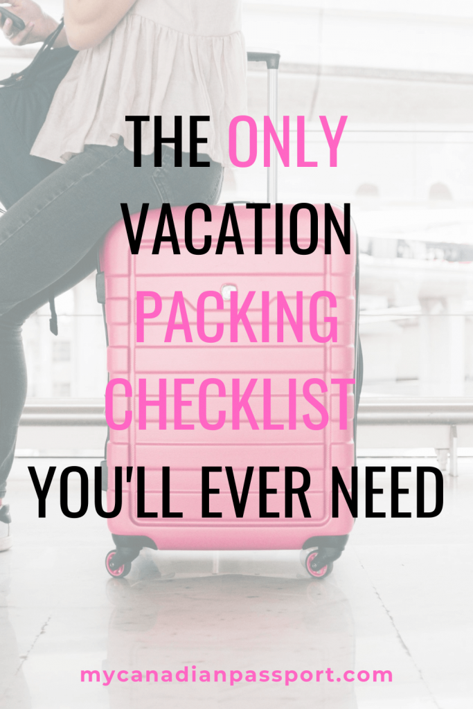Vacation Packing Checklist pin